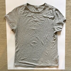Nuuds Women's Slinky Rib Tee in Heather Grey